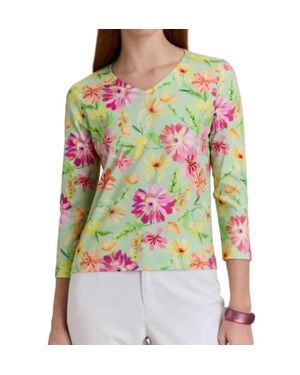 Hinson Wu Renee 3/4 Sleeve Blouse - Green
