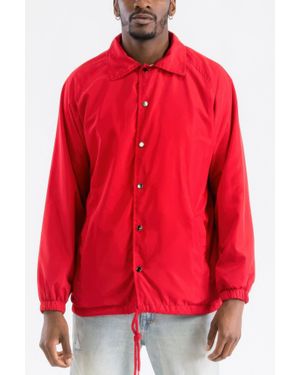 TRUEDAMES Casual Windbreaker Coaches Jacket - Red