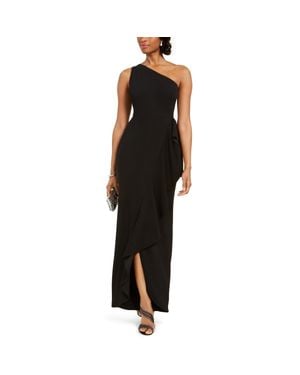 Adrianna Papell One Shoulder Solid Formal Dress - Black