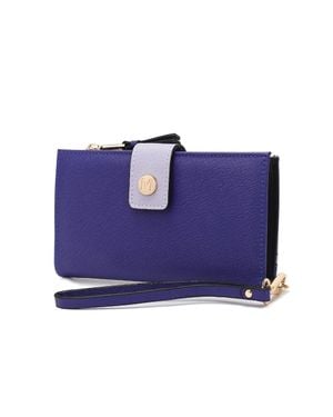 MKF Collection by Mia K Mkf Collection Solene Vegan Leather Wristlet Wallet By Mia K - Blue