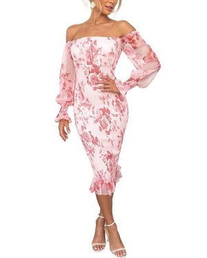 CHARLOTTE GREEN Midi Dress - Pink