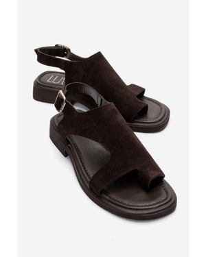 Forever & Always Shoes Burley Leather Slingback Sandal - Black