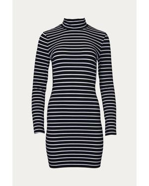 ES COLLECTION Open-Back Turtleneck Mini Dress - Blue