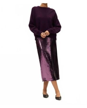 Elodie Bruno Mari Sequin Midi Skirt - Purple