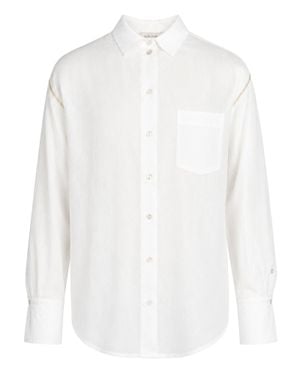forte_forte Beaded Embroidered Cotton Voile Shirt - White