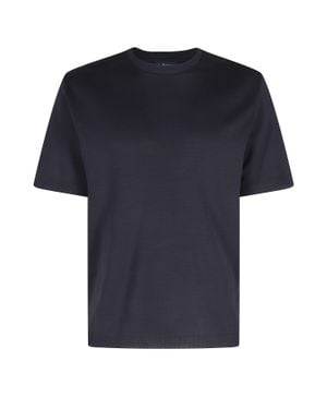 Herno Crew Neck Ribbed-Trim Cotton T-Shirt - Black