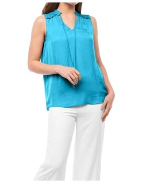 Naked Zebra Sofia Detailed Tank Top - Blue