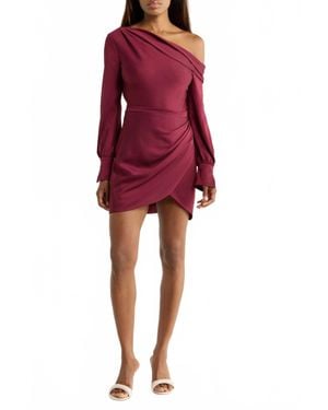 Jonathan Simkhai Cameron One-Shoulder Long Sleeve Dress - Red