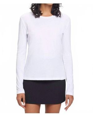 Goldie Organic Crewneck Long Sleeve Tee - White