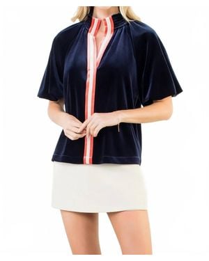 Thml Erickson Velvet Top - Blue