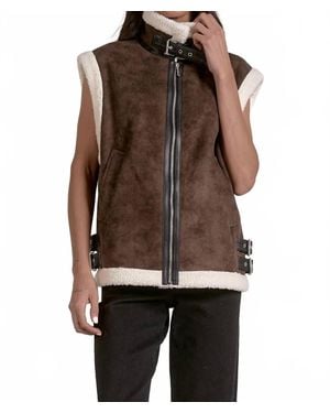 Elan Ultra-Soft Shearling Vest - Brown