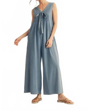 Jodifil Sleeveless Pintuck Jumpsuit - Blue