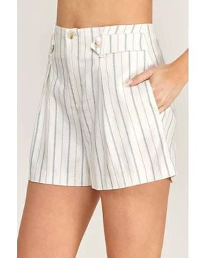 Level 99 Sloan Tab Shorts - White