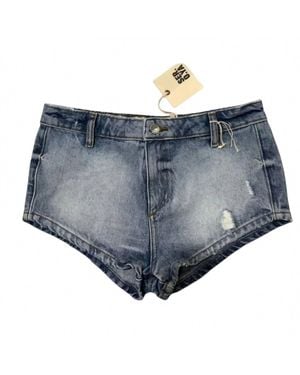 SER.O.YA Nancy Micro Denim Shorts - Gray