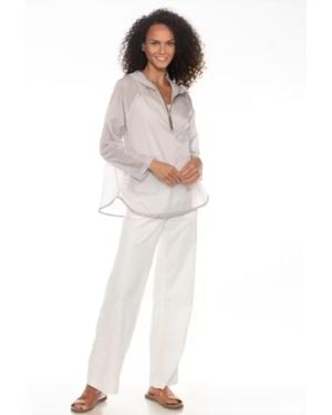 Hello Nite Ultra Light Zip Hood Pullover - White