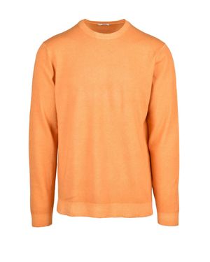 Malo Virgin Wool Crewneck Sweater - Orange