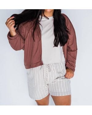 Jade By Jane Hot 'N Cold Thermal Cardigan - Red