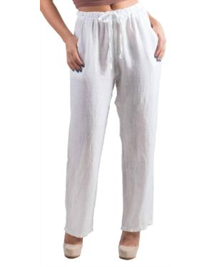 Gigi Moda Marca Linen Pants - White