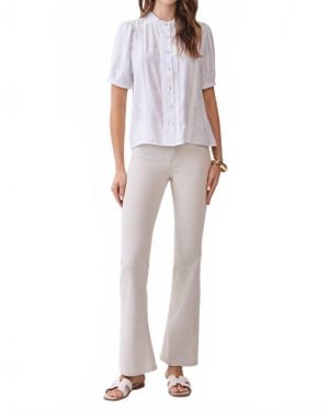 TCEC Sunday Tea Button Top - Blue