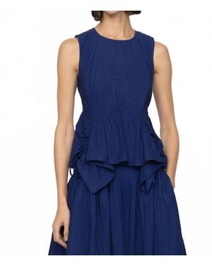 Sea Camden Cotton Poplin Tank Top - Blue