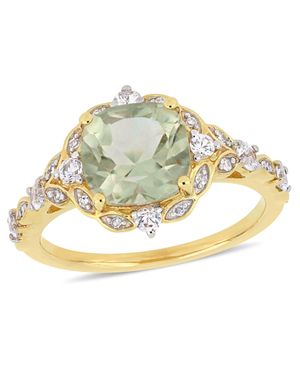 Mimi & Max 2 2/5Ct Tgw Quartz Sapphire Diamond Accent Ring 14K - Metallic