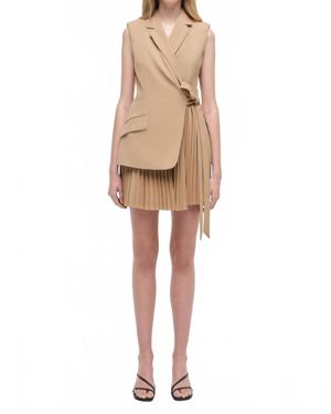 Jonathan Simkhai Eman Pleated Mini Dress - Natural