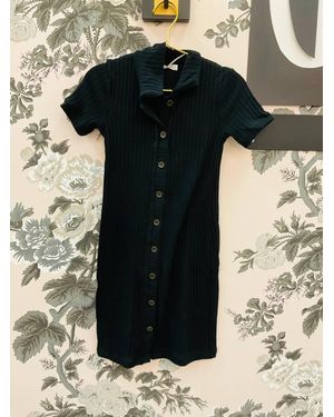 Project Social T Hideaway Button Rib Mini Dress - Black
