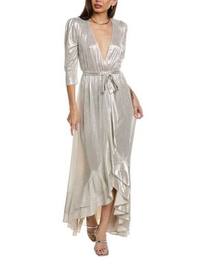retroféte Flora Maxi Wrap Dress - Metallic