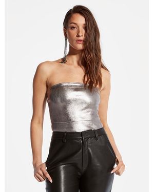 AS by DF Cinematique Stretch Leather Bustier - White