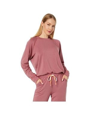 Sundry Sweatshirt Honeysuckle Raglan Sleeve Crew Neck Frog193 - Pink