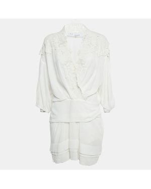 IRO Lace Trim Cotton Mini Dress - White