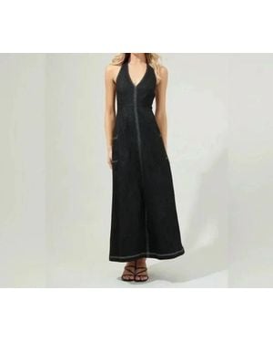 Sugarlips Sulema Halter Denim Dress - Black