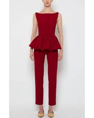 Prabal Gurung Peplum Square Neck Top - Red