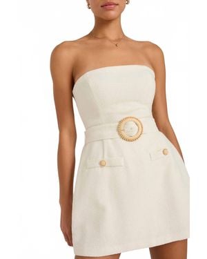 Amanda Uprichard Gramercy Strapless Skort Romper - White