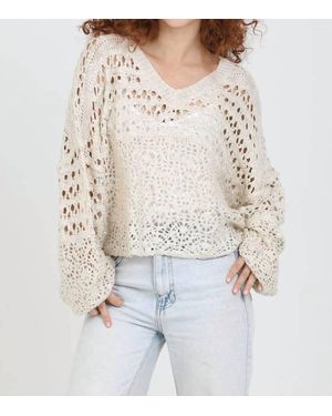 Angie Open Knit Pullover - Natural