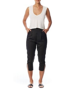 LBLC The Label Brie Vegan Silk Pleated Pant - Black