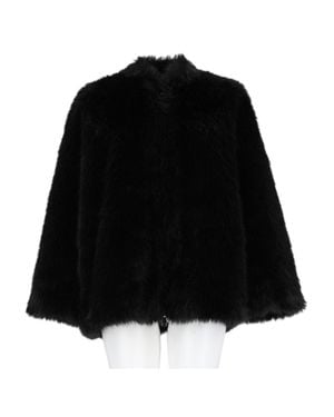 Leon & Loulou Paris Voluminous Plush Faux Fur Bomber Jacket - Black