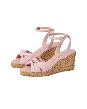 Stuart Weitzman Playa Snadals 9B Espadrille Knot Wedge Heel Khd2149 - Pink
