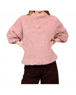 Ivy Jane Shaggy Fur Popover Top - Pink