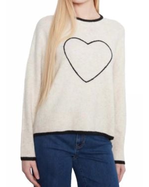 Charlie b Embroidered Heart Sweater - Gray