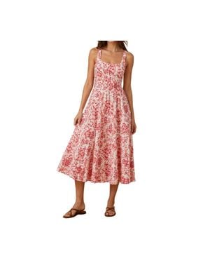 Ro's Garden Camillie Midi Dress - Red