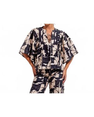Maria la Paz Elena Drawsting Blouse - Black
