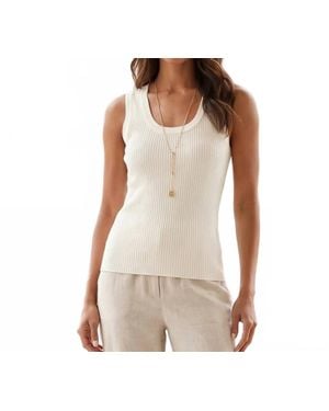 Karen Kane Ribbed Scoop Neck Tank Top - White