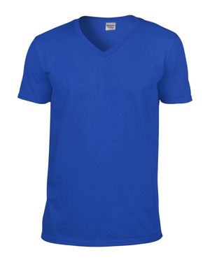 Gildan Soft Style V-Neck Short Sleeve T-Shirt - Blue