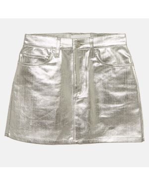 FRAME Coated Denim Mini Skirt - Metallic