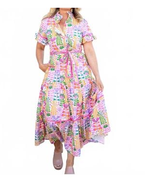 Sincerely Ours Lena Petal Parade Floral Poplin Maxi Dress - White