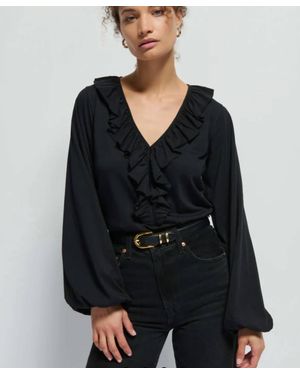Nation Ltd Giorgio Flounce Top - Black