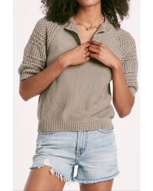 Another Love Verona Henley Sage Crochet - Gray