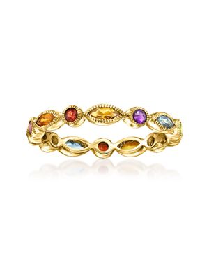RS Pure By Ross-Simons Multi-Gemstone Geometric Eternity Band - Metallic