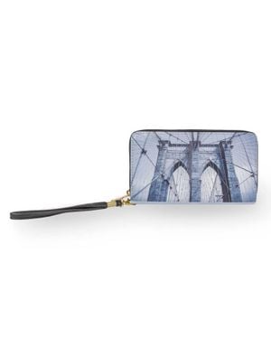 Rebecca & Rifka Brooklyn Print Wristlet Wallet - Blue